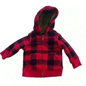 Vintage Inspired Sports Boys Buffalo Check Zip Up Jacket Size 12-18M